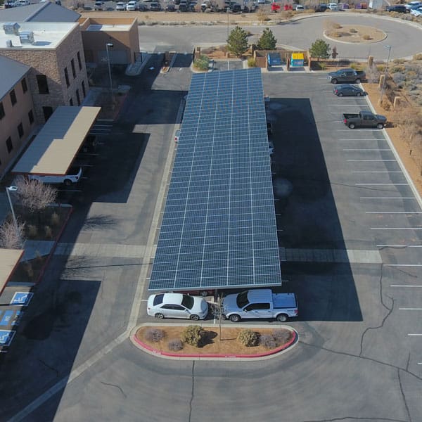 solar panel on parking lot
